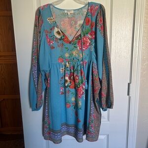 Umgee Multicolor Floral Long Sleeve Dress